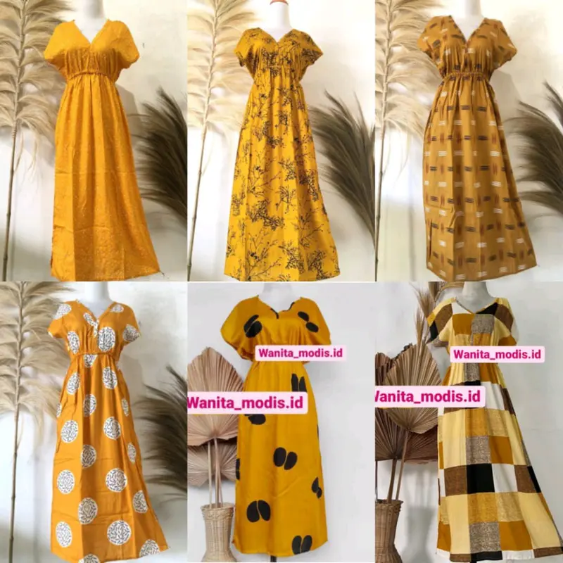Daster Manohara Rayon Premium KUNING Nyaman Lembut 0