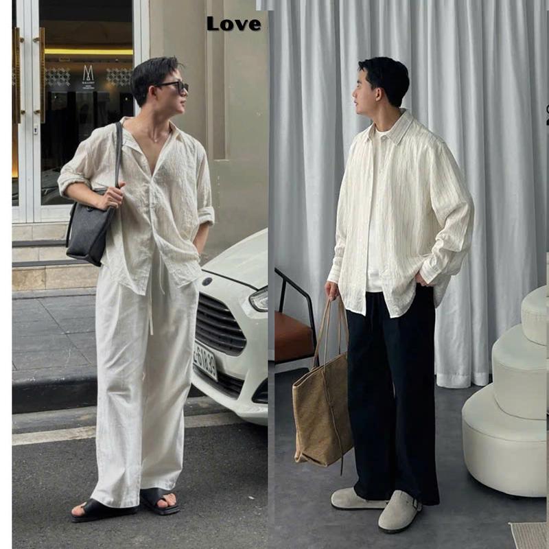 Quần đũi dài Nam dáng suông rộng, quần dài nam vải đũi (Loại đẹp), lưng thun, dây rút, ống suông tông 5 màu