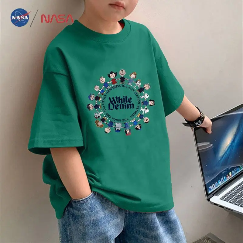 Áo Thun Hoạt Hình Cho Bé Trai, Thương Hiệu Thời Trang NASA, Hàng Mới Về Mùa Hè, Làm Bằng Cotton Nguyên Chất, ngắn Tay, Thích Hợp Cho Trẻ Em Trung Và Lớn, Áo Sơ Mi Dễ Phối Đồ Thời Trang