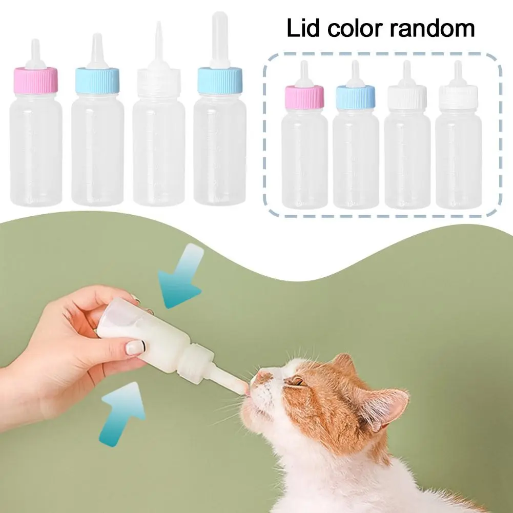 Bình Cho Ăn Silicon Cho Thú Cưng, 60ml, Bình Cho Ăn Núm Vú Mini, Thích Hợp Cho Chó Mèo Thú Cưng Sơ Sinh, Máy Cho Thú Cưng Ăn, C1E1