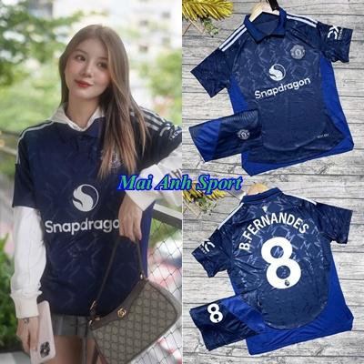 Bộ Quần Áo bóng đá CLB Manchester United Đen 24 25 - Vải Polyester Gai Thái Chuẩn Thi Đấu Top