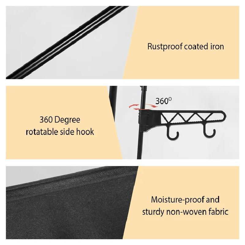3-row Large Capacity Coat & Shoe Rack, Household Bedroom Floor Clothes Storage Rack, Freestanding Multifunctional Clothes Wardrobe Shelves for Bedroom, Summer Gifts 5
