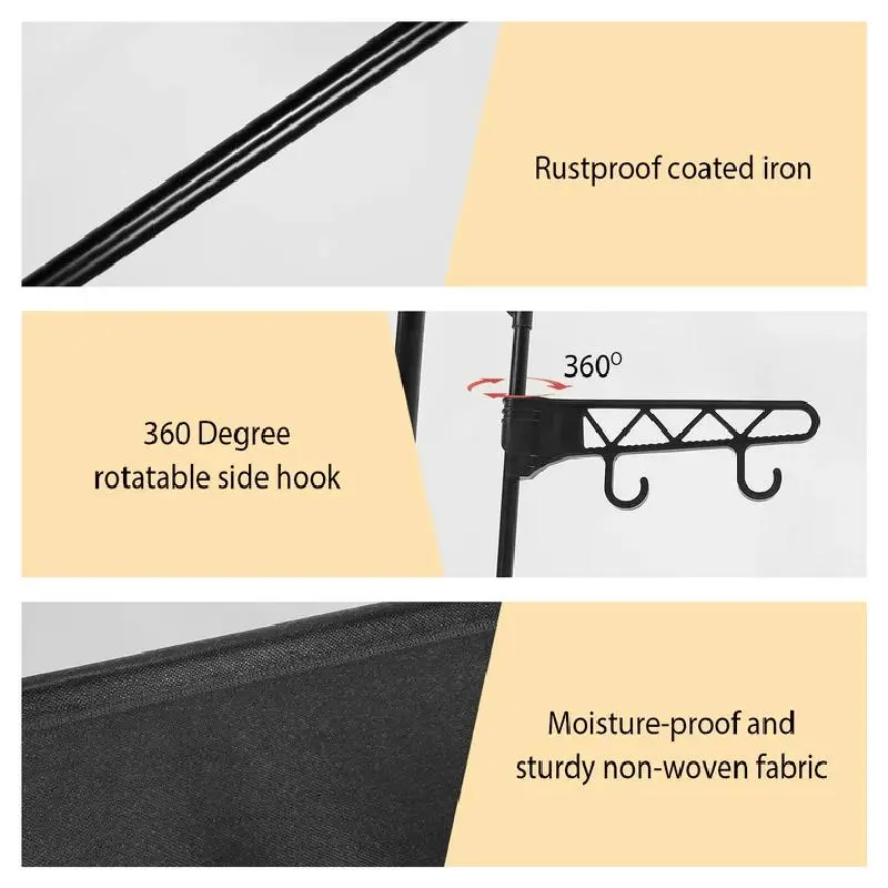 3-row Large Capacity Coat & Shoe Rack, Household Bedroom Floor Clothes Storage Rack, Freestanding Multifunctional Clothes Wardrobe Shelves for Bedroom, Summer Gifts 5