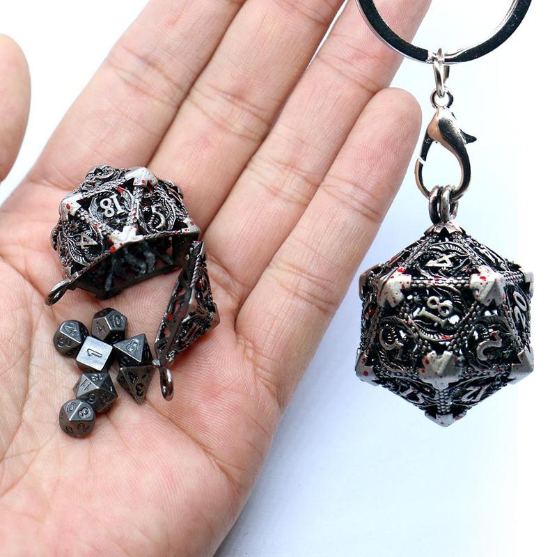 Product Introduction of Metal Hollow Box & Dice Set, 1 Set Portable Board Game Dice Kit, Creative Party Game Supplies, Creative Festival Birthday Gift 0