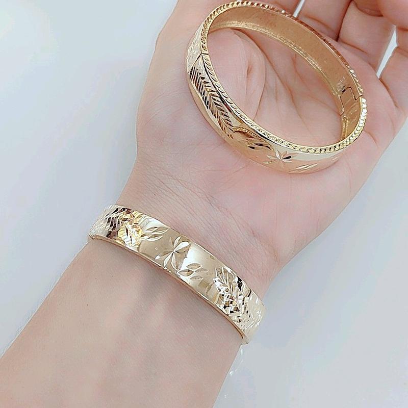 Vòng tay 10li chạm lá ( giá 1 chiếc) đồng đỏ không xi màu miền tây