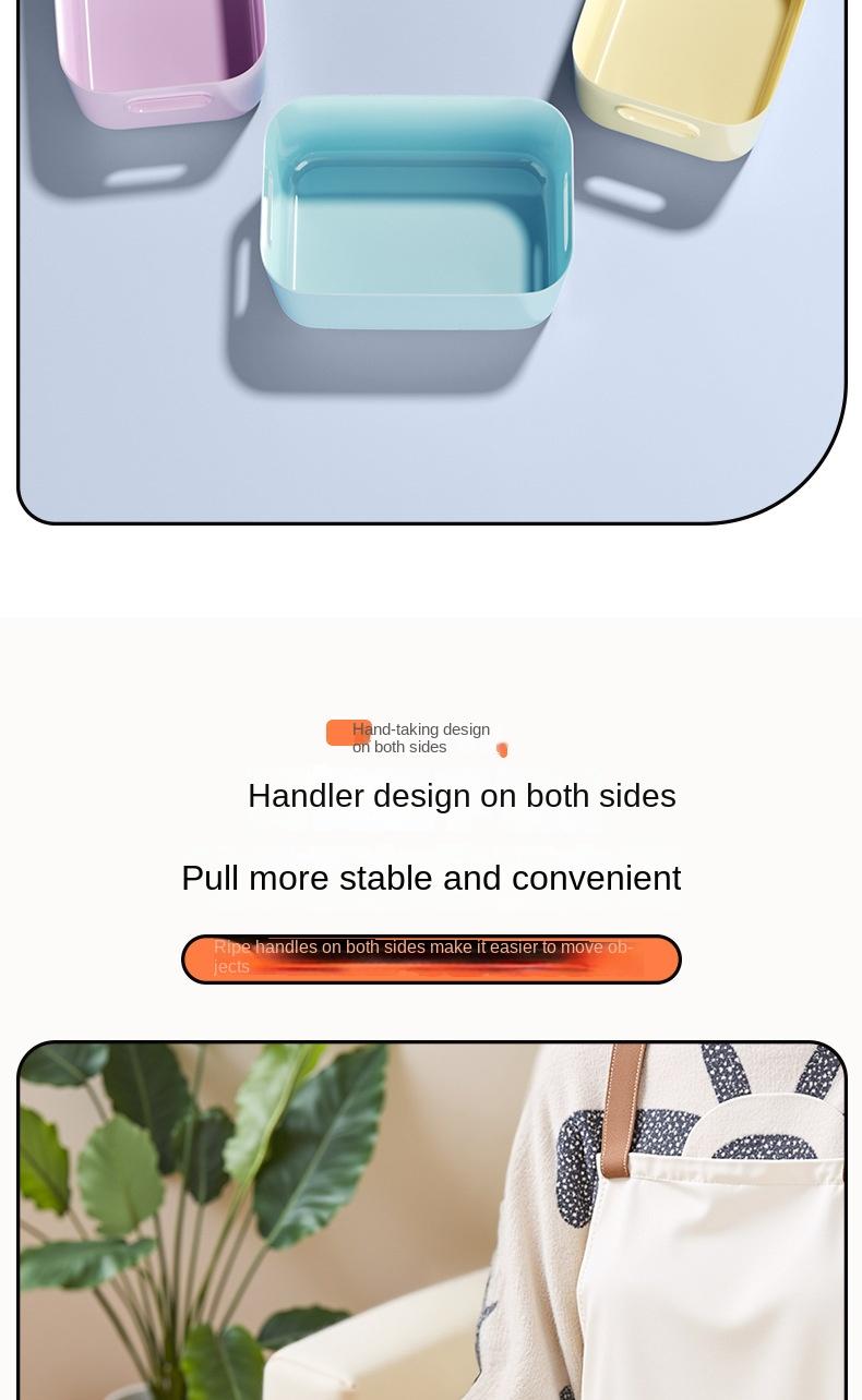 Product Introduction of Desktop storage box for snacks, cosmetics, and miscellaneous items, thickened, large capacity, multi-color storage box for home living room 6