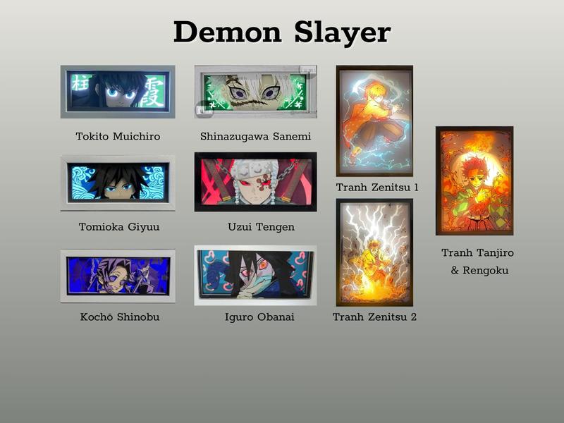 [DEMON SLAYER] Hộp Đèn Anime 3D Led, Có Thể Điều Chỉnh, Trang Trí Bàn Học, Góc Làm Việc 1