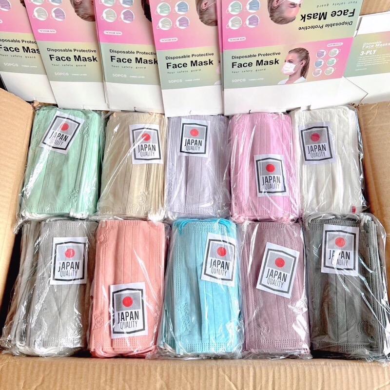 โปรส่งฟรี 10 กล่อง 10 สี แมสปั๊มลายการตูน (1 กล่อง 50 ชิ้น หู2สี) 4