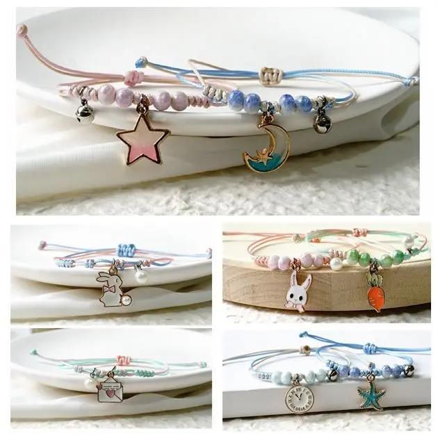 Cute Student Star Moon Girlfriends' Bracelet Two Three Four Korean Style Mori Style Bracelet Ins Non-Fading Gifts
