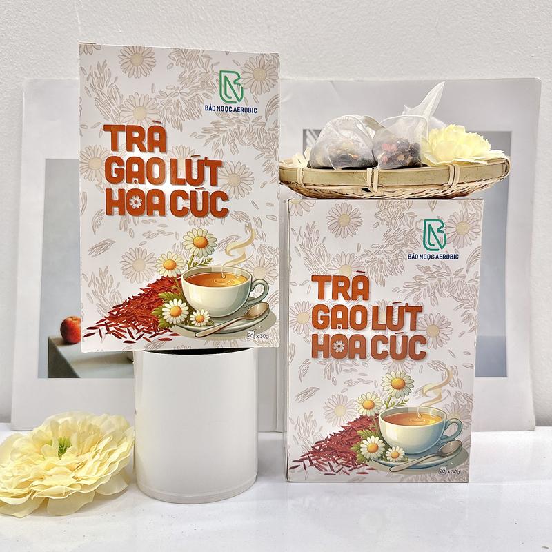 COMBO - 2 HỘP TRÀ GẠO LỨT HOA CÚC - BẢO NGỌC AEROBIC 1