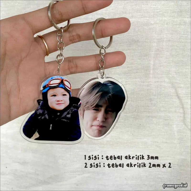 GANTUNGAN KUNCI CUSTOM FOTO / gantungan akrilik custom photo / ganci kustom cetak wajah gambar karakter /  kado ulang tahun birthday anniversary kpop bias graduation wedding 1