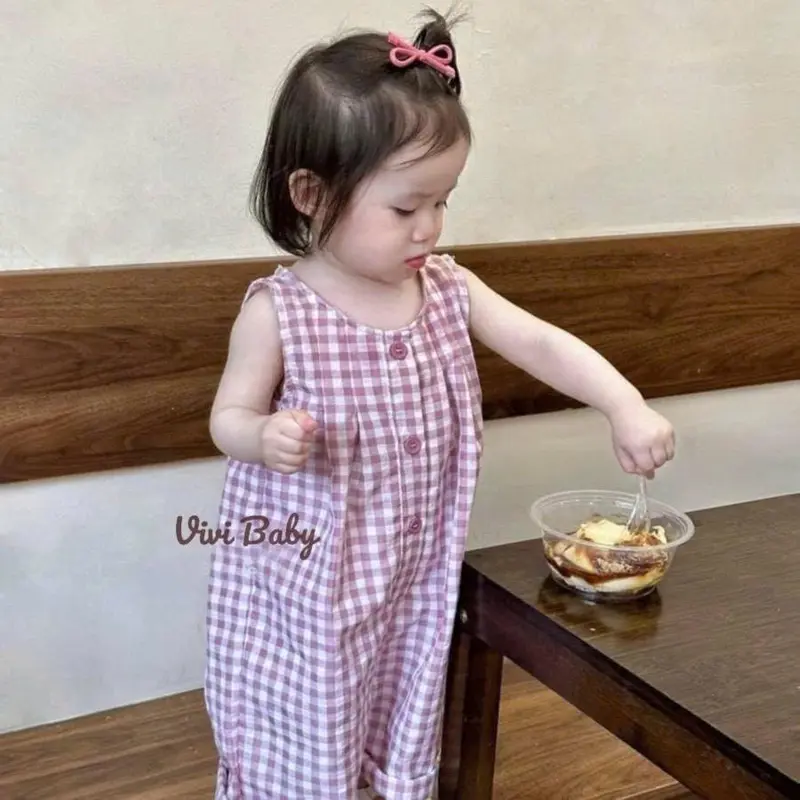 MIA KIDS Bộ jum quần kẻ caro cho bé xinh xắn mát mẻ size 8kg-16kg 2