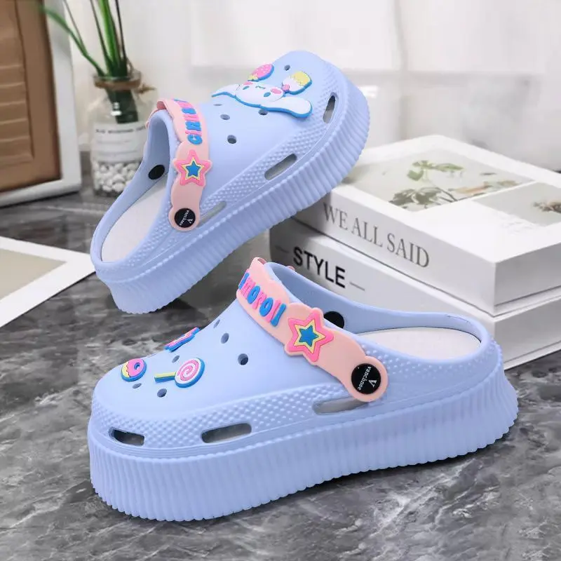 TAICCY Sandal Kodok Wanita Dewasa Jelly Fuji Sendal Baim Wedges Karakter Kartun Sandal keluarga EVA Ukuran 20-41 3