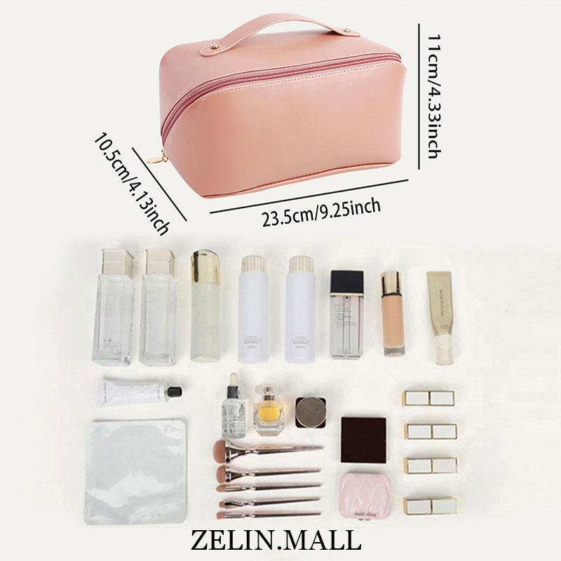 Tas Kosmetik Perjalanan Besar untuk Wanita Pu Kulit Organizer Kosmetik Kantung Penyimpanan Tas Rias Berkapasitas Tinggi Untuk Kotak Rias Wanita 3