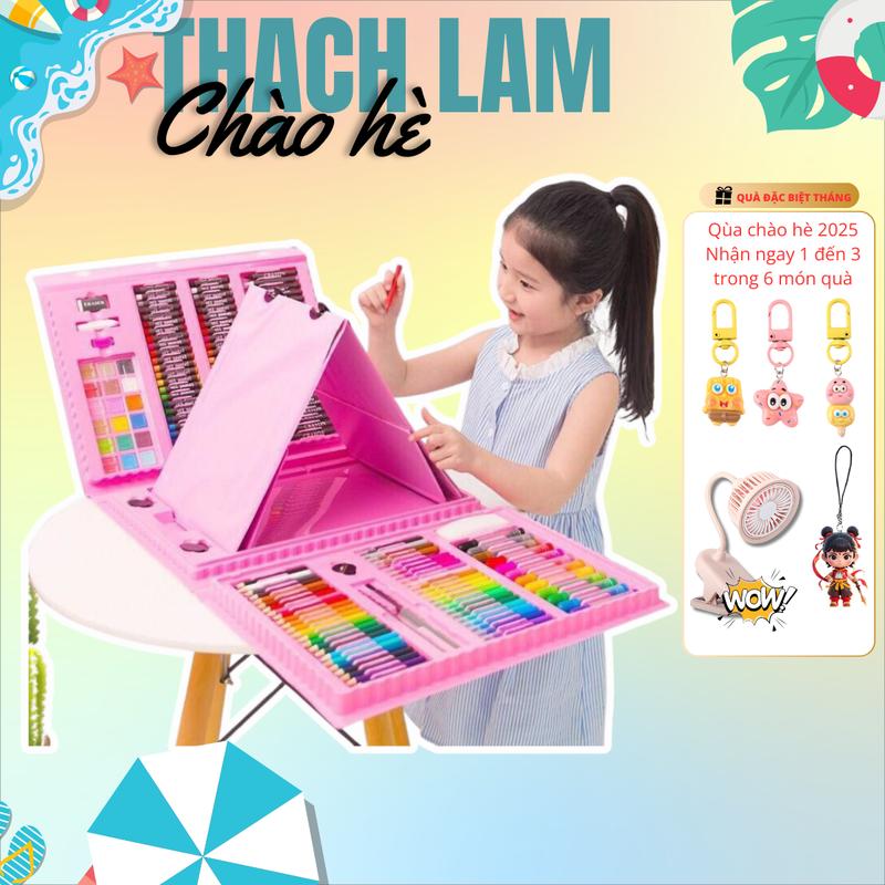 (QUÀ TẶNG NHIỀU)Tặng kèm giấy vẽ 200gsmBộ Bút Màu Size Lớn 208 Món Kèm Bảng Vẽ Cho Bé Thỏa Sức Sáng Tạo Kem Đồ Chơi