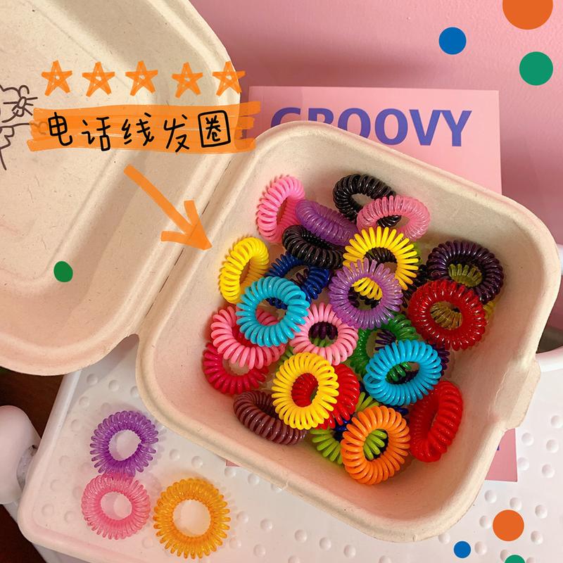 Phụ Kiện Tóc, Phong Cách Hàn Quốc, Dây Buộc Tóc Dây Điện Thoại Đứng, Vòng Tay, Màu Pastel Dây Buộc Tóc, Dây Điện Thoại, Băng Đô Cao Su, Dây Buộc Tóc, cài tóc 2