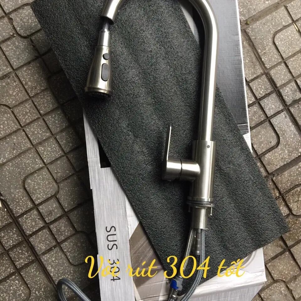 Vòi rửa rút inox 304 loại tốt cho rửa bát chậu giảm
