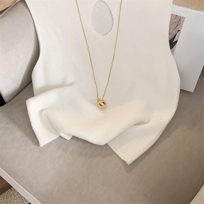 Product Introduction of Sexy spice girl niche hollow knit vest female bottoming shirt 2024 summer new solid color elastic short sleeveless top 6