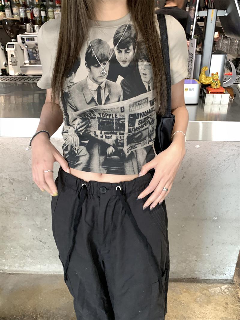 Product Introduction of Round Neck Short Sleeve T-Shirt Summer New Slim Fit Flattering Versatile Short Top Casual Women's Fashion Versatile Personality Hot Girl Korean Style Clothing 6