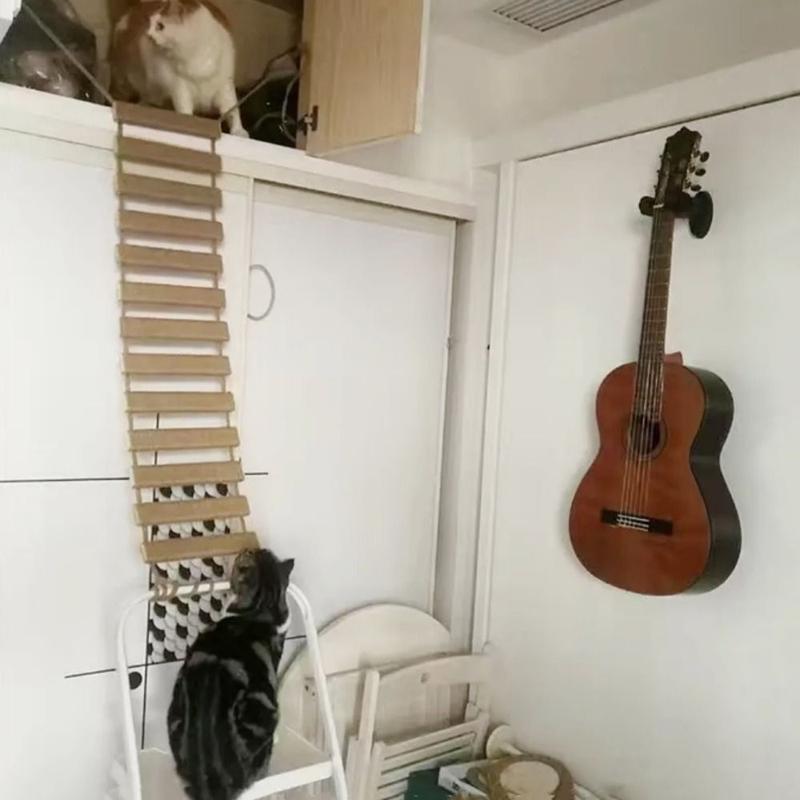 Product Introduction of Multifunction Sisal Sisal Rope Cat Ladder Wood Wear Resistant Cat Step Scratcher Post Wall Mounted Cat Scratcher Shelf Cats Cage 11