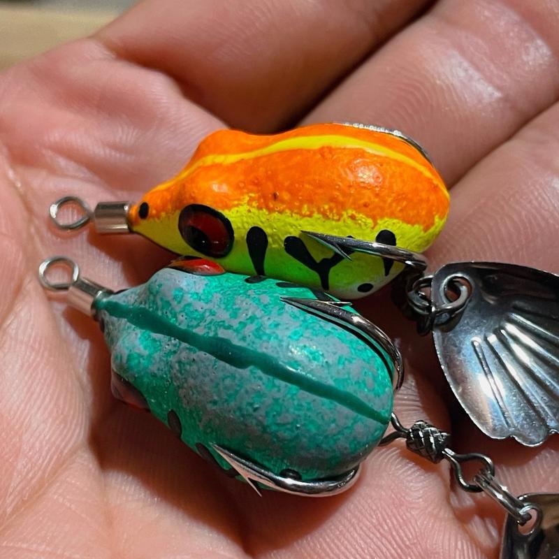 Nhái hơi câu cá lóc T63 lưỡi độ thủ công chì đúc thìa sò nhại cá mồi câu cá lóc ,mồi câu đi câu Fishing Bắt Cá Fish Lure