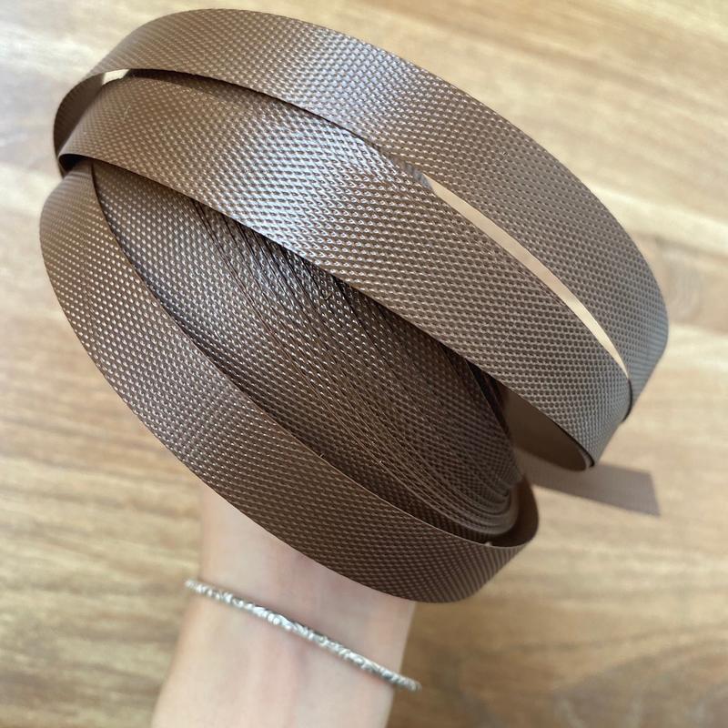 Dây nhựa Đan giỏ túi màu nâu bản 1,5cm phong cách vintage, tote - phụ kiện túi xách chất lượng 2