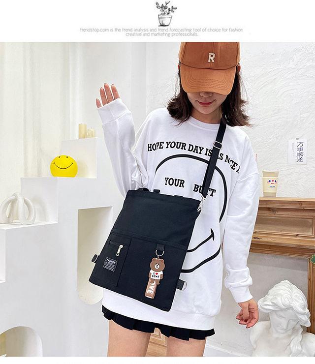 Product Introduction of [In Stock] Shoulder Bag, Handbag, Crossbody, Canvas Material, Fashion, Cute, Campus, Large Capacity 5