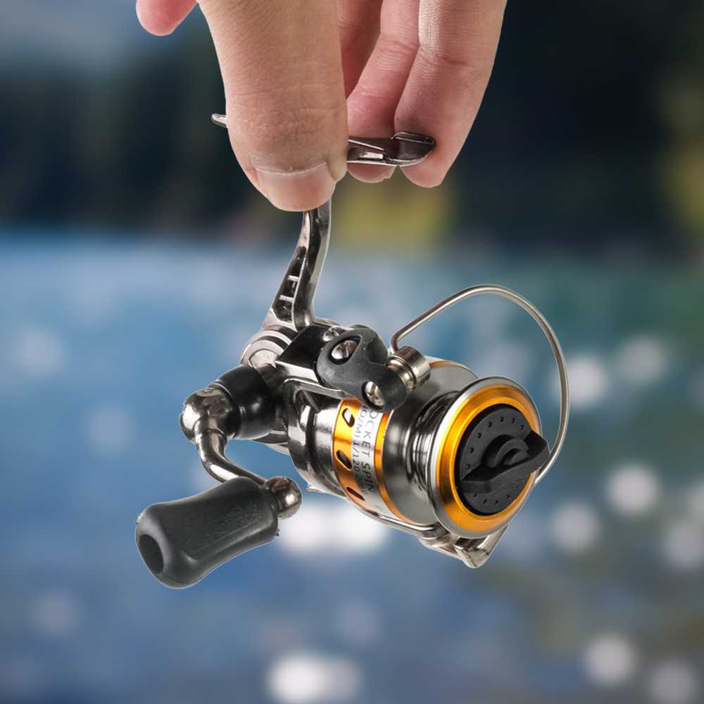 Reel Pancing Mini Spinning Full Metal Aluminium Stainless steel Fishing 4.3:1 Gear Ratio - MN100 rilll mancing Ori