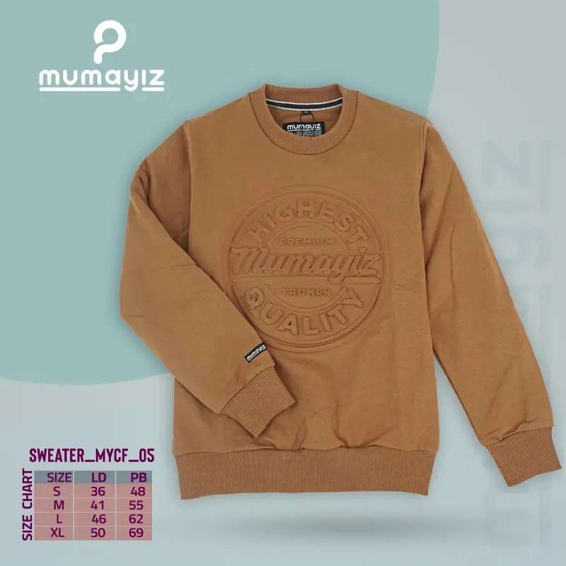 MUMAYIZ | Sweater CREEWNECK  EMBOSS anak dan Anak Remaja usia 4-15 tahun sweater  anak 5