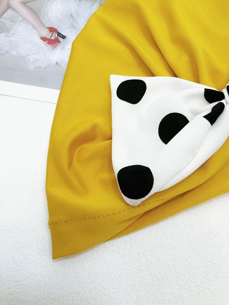 Product Introduction of Summer Muslim female hat yellow face wash sports polka dot cute bow Internet celebrity arc western slim kebaya modern 10