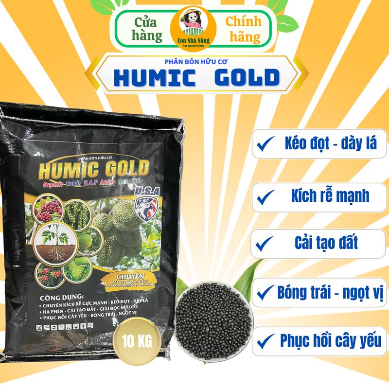 HUMIC GOLD TÚI 10KG - PHÂN BÓN HỮU CƠ NHẬP KHẨU- CHUYÊN KÍCH RỄ CẢI TẠO ĐẤT PHỤC HỒI CÂY