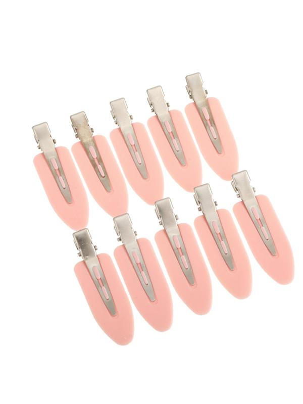 Casual Trendy No Crease Hair Clips for Women, 10pcs/set Simple Style Plain Color Snap Hair Clips, Fashionable Hair Accessories for Girls for Daily Use, Shower, Makeup, Skincare, Hairstyle Accessory 2