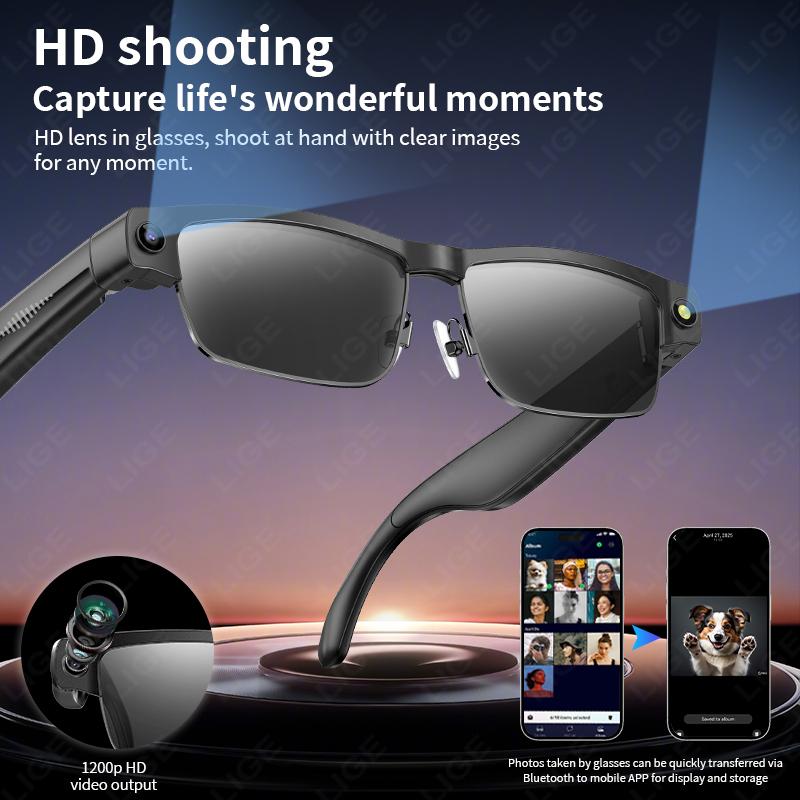 Sunglasses Smart Glasses 8 Million Pixels Recording Videos AI Photo Recognition Answer Translation 270mAh Bluetooth Glasses New - Image 2