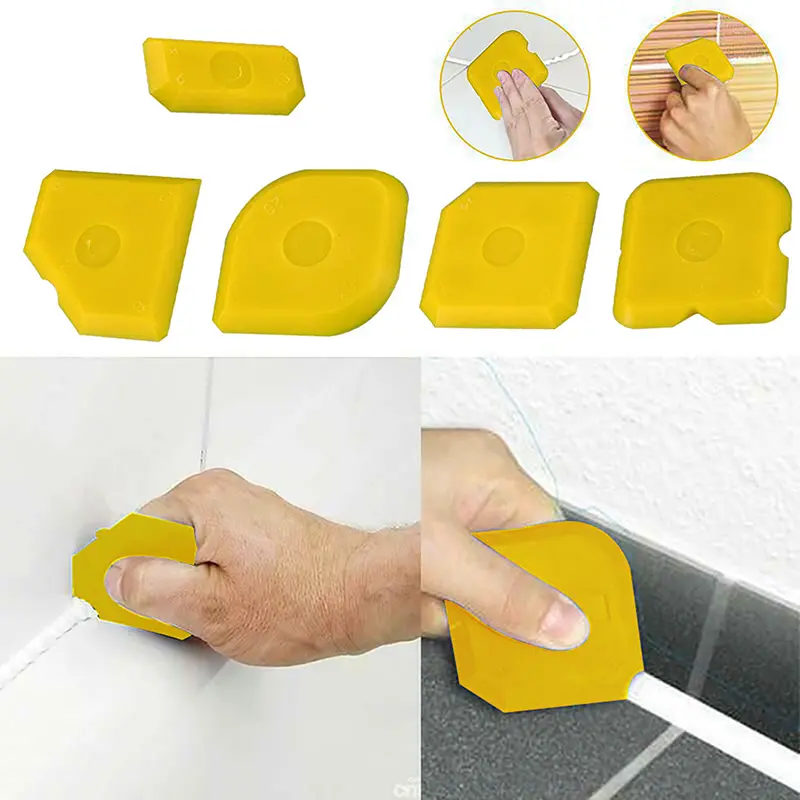Bộ Dụng Cụ Cạo, 5 Cái, Bộ Grouting, Xẻng Làm Mịn, Chất Tẩy Grout, Chất Làm Đầy Khớp Silicon, Thìa Làm Mịn, Để Làm Sạch Keo Bịt Kín 0