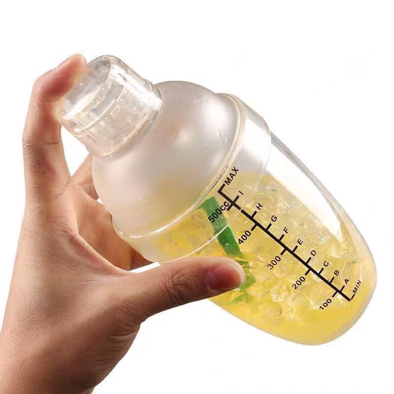 Bình lắc CockTail Shaker pha chế chất liệu nhựa cao cấp chia vạch tuyệt đẹp dày dặn 530ml