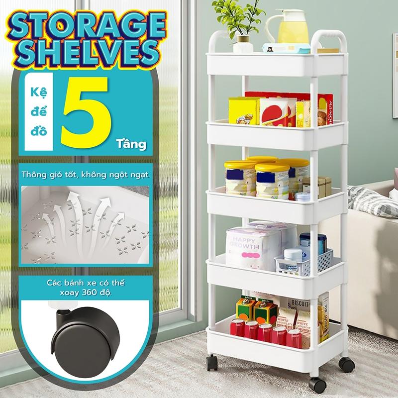*(4026)BG-Kệ Nhựa Đa Năng 3-4-5 Tầng ,Xe Đẩy Đa Năng,Có Bánh Xe Làm Kệ Đựng Đồ Mẹ Bé-Kệ SPA Đựng Đồ Cá Nhân Tiện Dụng. Kitchen ke  dung  đồ  gia  dụng kệ  để  đồ  thông  minh kệ  đựng  đồ  đa  năng  cho  em  bé