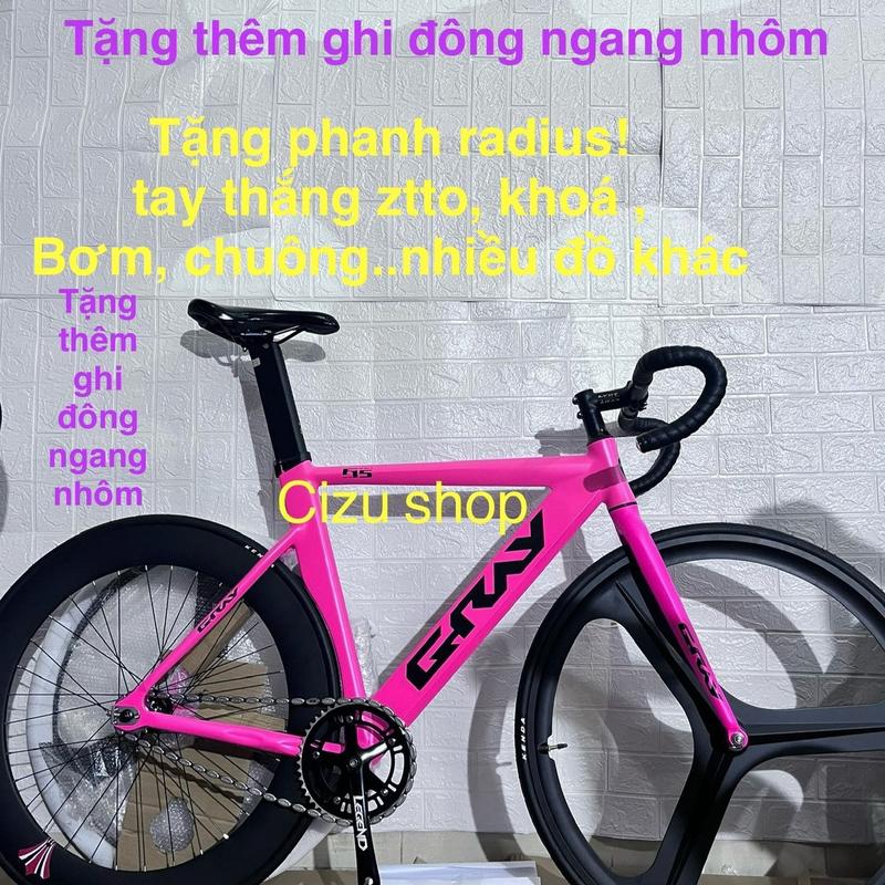 xe đạp fixer gear gray f15 real ( tặng thêm ghi đông ngang nhôm) tặng thêm phanh