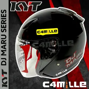 HELM KYT DJ MARU SOLID BLACK METALIC HALF FACE