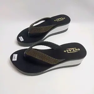 CHY444 Sandal Wedges Wanita Dewasa Motif Jepit Jempol Rajut Anayam Terbaru Produk CHY444 Tren Fashion Terkini