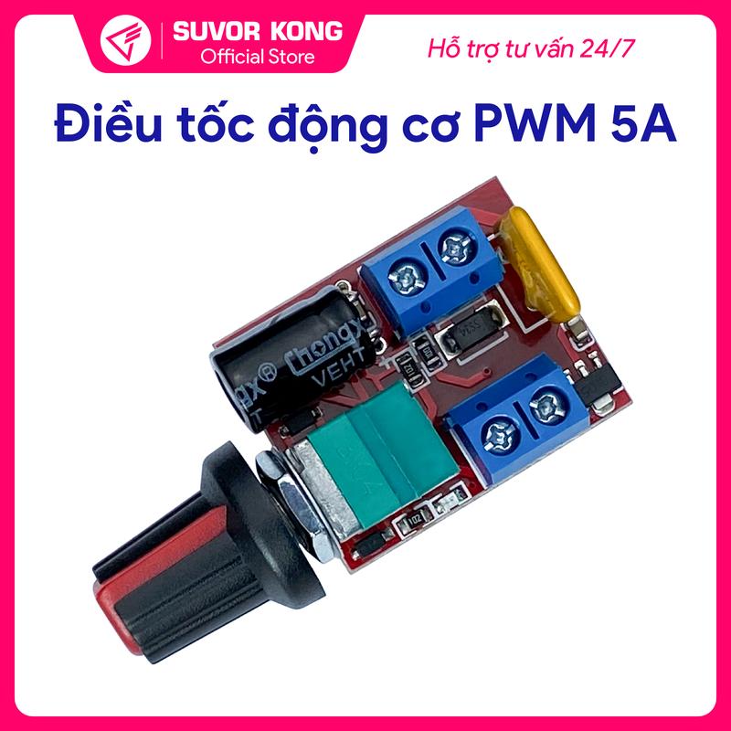 Mạch điều tốc động cơ DC PWM 3V-32V 5A nút vặn có công tắc