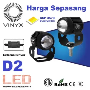 Lampu LED Mobil Motor Laser Gun LED VINYX D2 Motor Mobil Sorot 30Watt 2 Warna Putih Kuning Mini 30W 30 Watt Spotlight Car