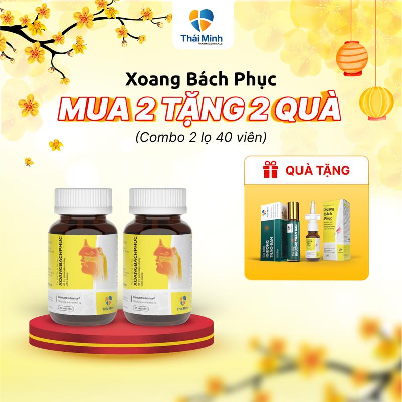 [TẶNG 2 QUÀ] Combo 2 lọ Xoang Bách phục 40 viên - Hỗ trợ cải thiện nghẹt mũi, hắt hơi, sổ mũi, giúp mũi xoang thông thoáng