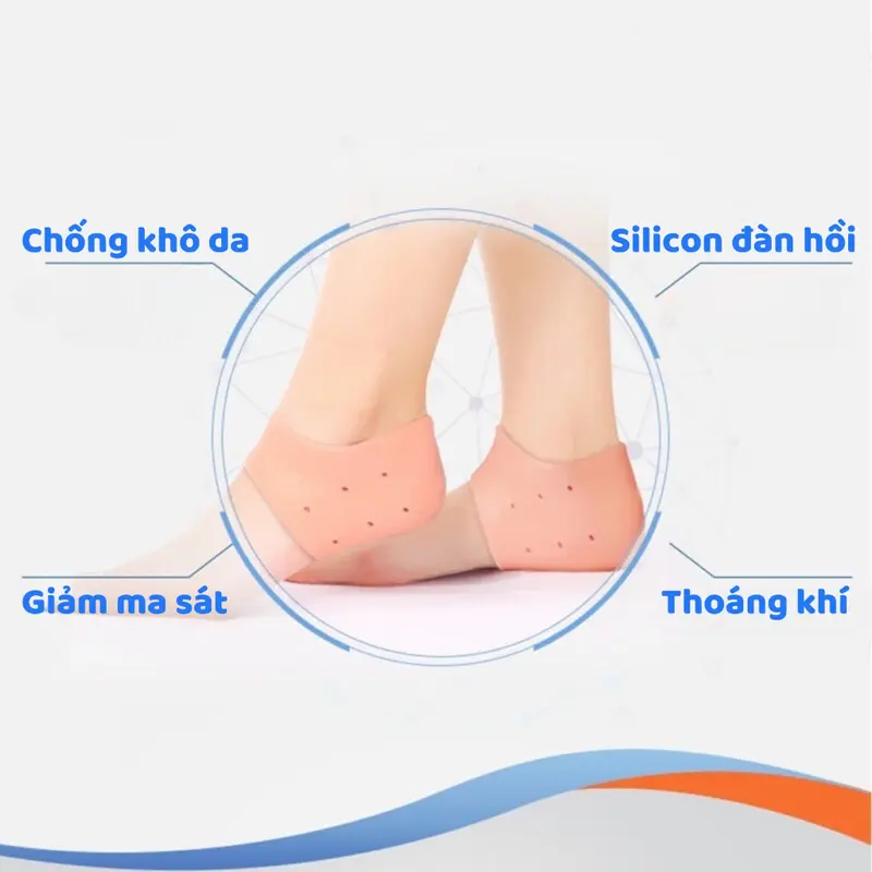 Miếng Lót Gót Chân Silicon Chống Đau Nứt Gót Chân, Lót Gót Chân Mang Giày Êm Chân Bảo Vệ Gót Chân Dễ Dàng Sử Dụng 2