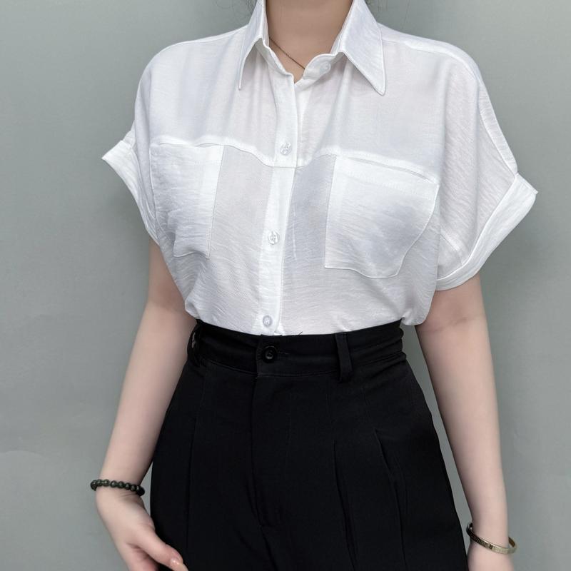 Product Introduction of Áo Sơ Mi Nữ Tay Hến Phom rộng Chất Đũi Jean 2 Túi, AMI69 4