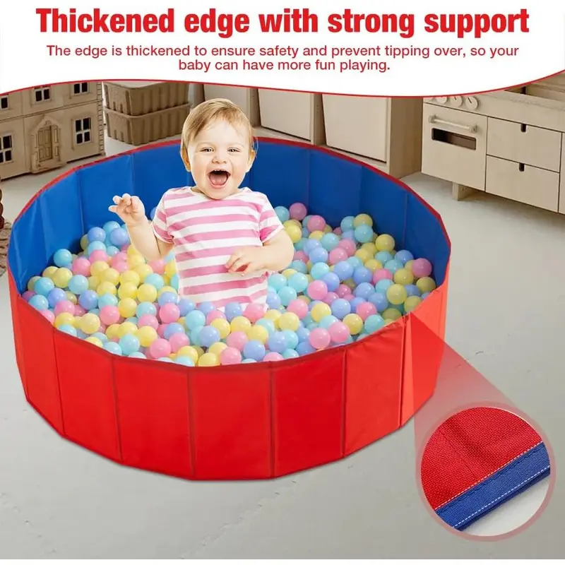 Mineup Foldable Baby Ball Pit - 80cm Ocean Ball Pool for Toddlers Boys Girls Indoor Outdoor Playpen 4