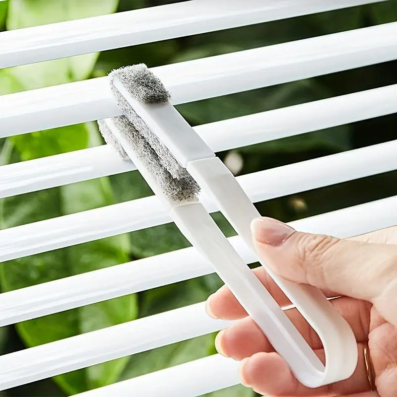 Venetian Blind Duster Clamp Cleaner Brush, 1 Set Air Conditioner Reusable Dust Brush with 6 Replaceable Heads, Suitable for Blinds, Shutters, Shades Cleaning