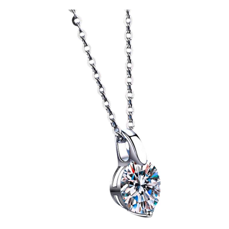 XL77  S925 Sterling Silver Pendant Clavicle Chain Diamond Necklace Classic Simple 1 Karat D Color Moissanite Items ဘယက်  ဆွဲကြိုး925 jew erly tsavorite moissanite fine  jewelry promise  ring diamond  ring promise  ring atta  jewelry silver  925 3