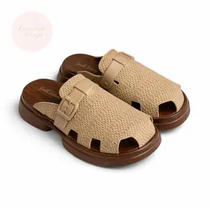 Sandal Slop Wanita Platfrom ZELIA Fisherman Mule Sol Eva Lentur & Anti Slip Premium