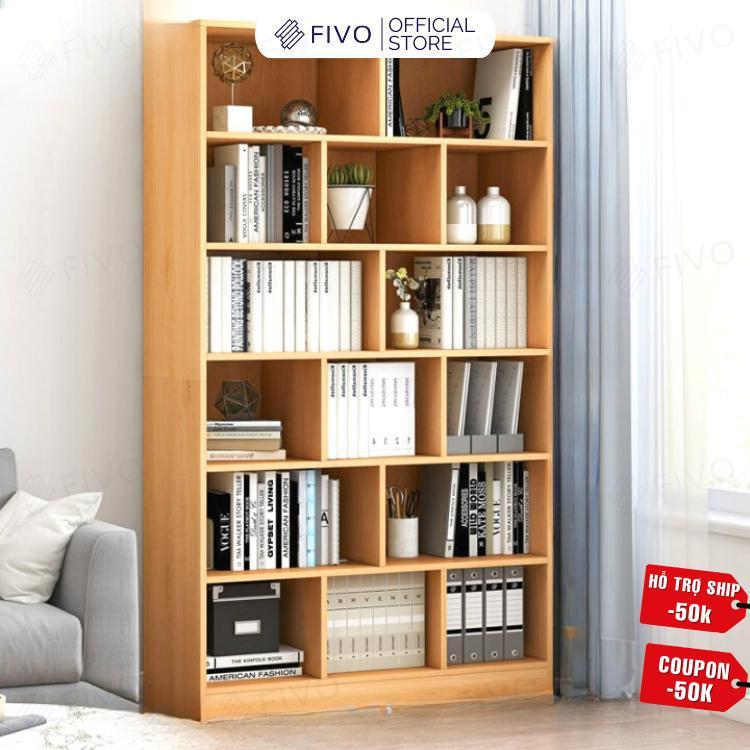 Tủ Sách Đứng Thông Minh Màu Gỗ FIVO FB70 Chất Liệu Gỗ MDF Cao Cấp Kiểu Dáng Hiện Đại Decor Linh Hoạt