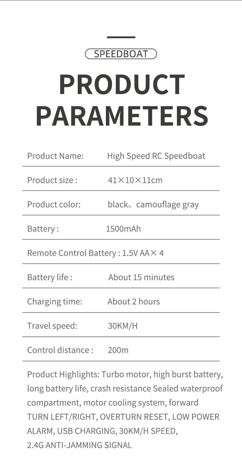 Product Introduction of 2.4GHz TY727 RC TURBOJET PUMP High-Speed Remote Control Jet Boat Low Battery Alarm Function adult Children Toy Gift 12
